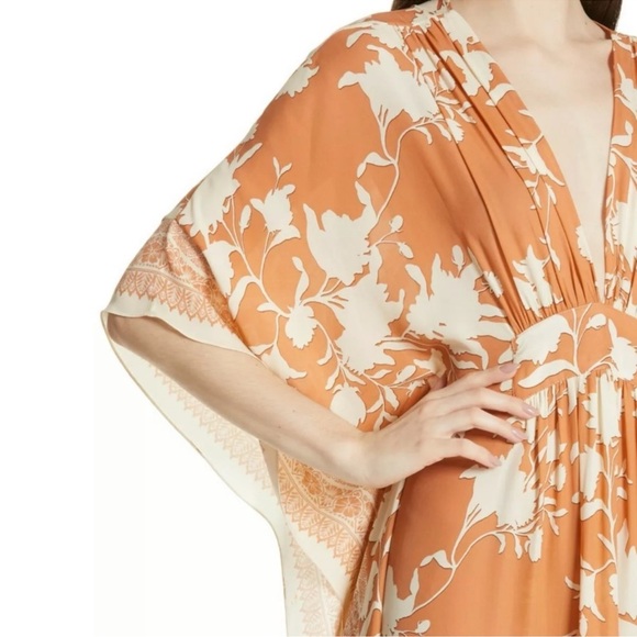 Johanna Ortiz Floral Orange and Cream Maxi Dress - Picture 3 of 12